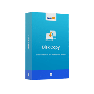 a blue box with a logo on it Disk Copy
