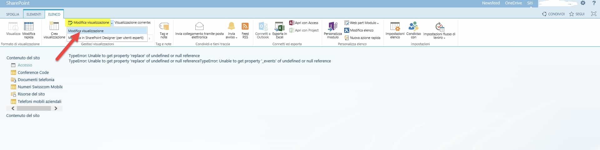 SharePoint: Workaround errore "TypeError: Unable to get property replace of undefined or null reference" 2