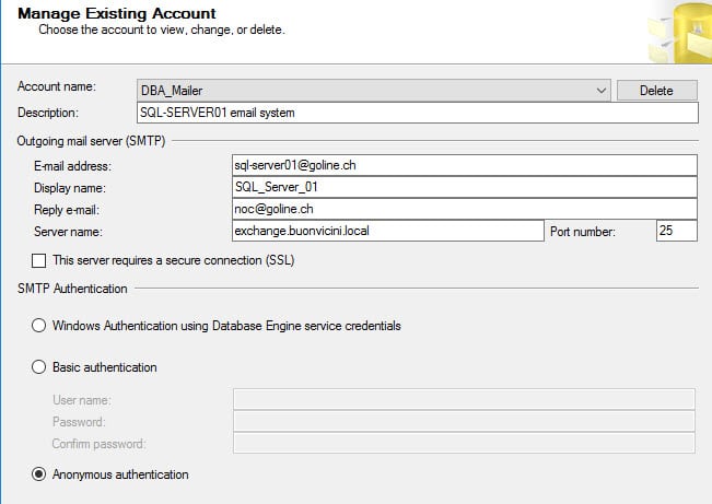 SQL Server Mail Database Configuration 2