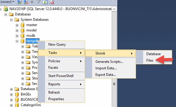 MS SQL Server - Shrink tempdb database 1