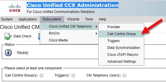 Cisco Unified CCX Administration - Sincronizzazione numeri pilota 1