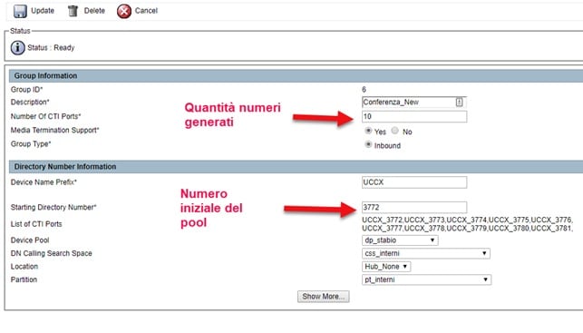 Cisco Unified CCX Administration - Sincronizzazione numeri pilota 3