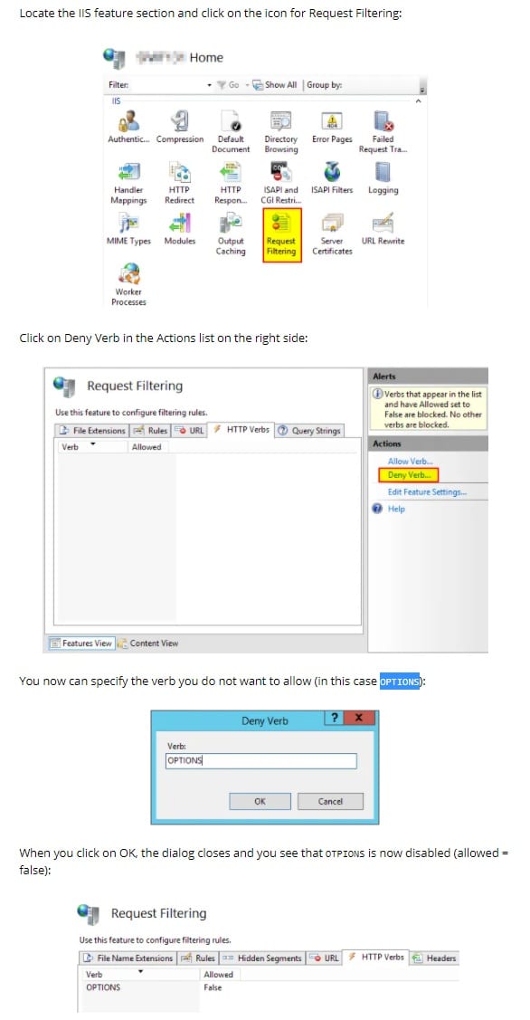 Vulnerabilit&agrave; Click Jacking su IIS e rimuovere il metodo OPTIONS 1