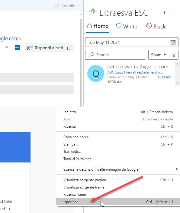 Libraesva ESG: how to logout from Outlook/OWA ESG plugin 2