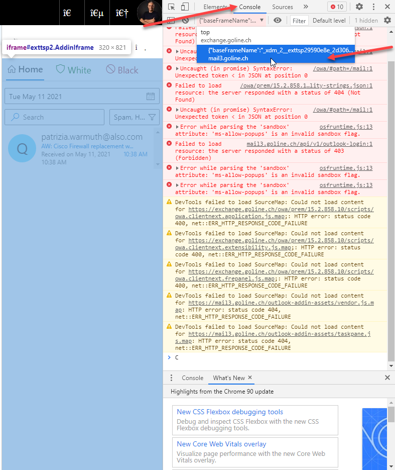 Libraesva ESG: how to logout from Outlook/OWA ESG plugin 3