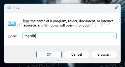 Type regedit
